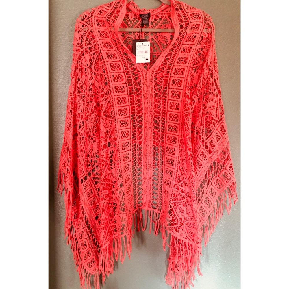 Salmon Lace Fringe Coverup - Nordstrom Rack